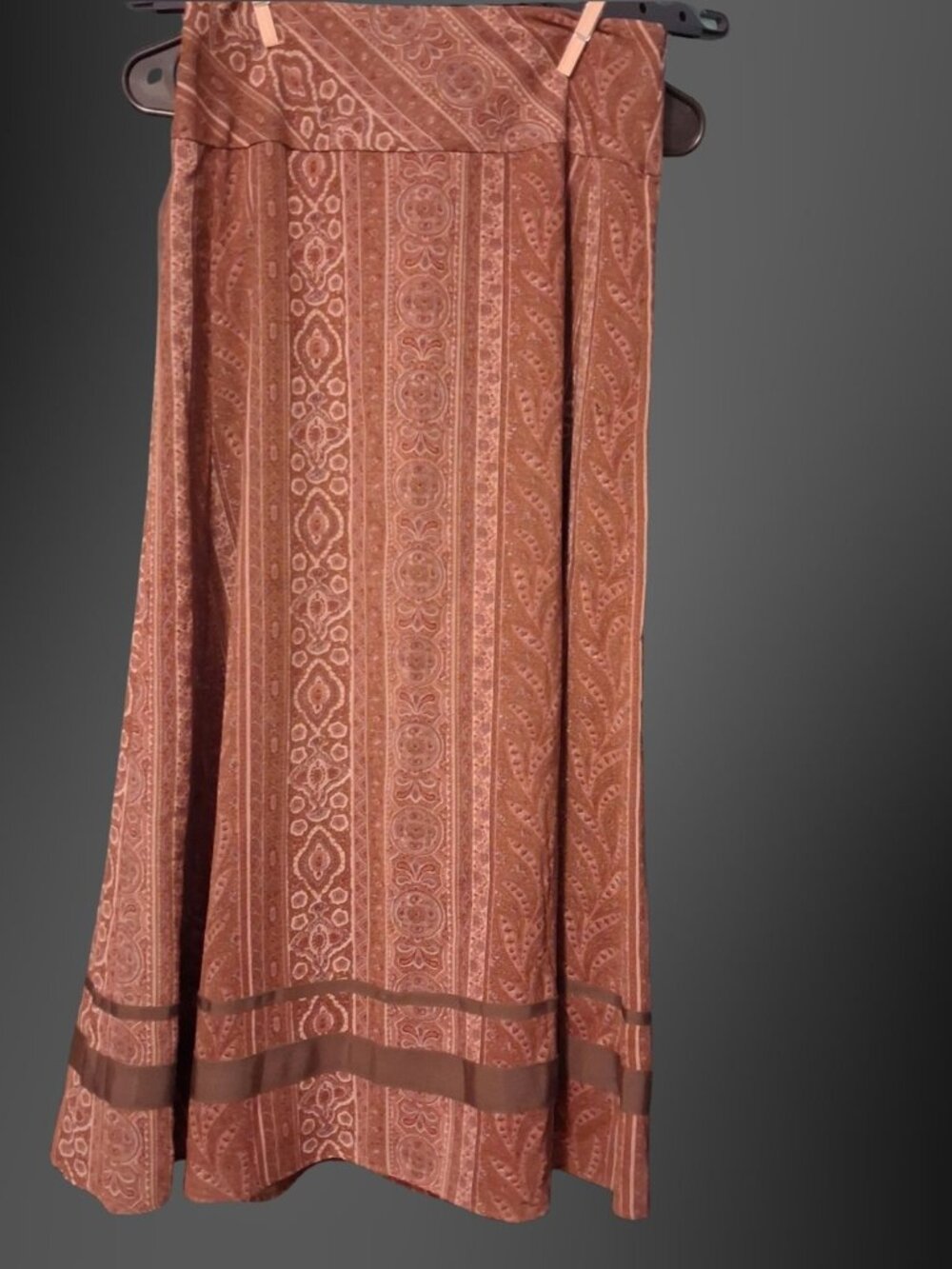 J.Crew Paisley Wool A-Line Midi Skirt Brown Size 0